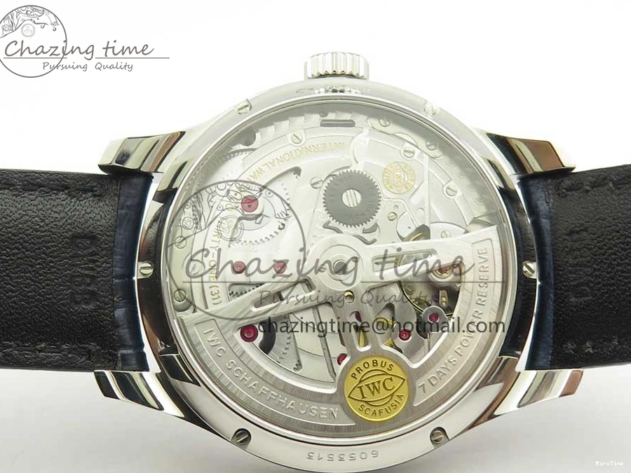 MIROTIME 0212 Affordable Portuguese Real PR Real Annual Calendar IW5035 ZF 1:1 Best Edition White Dial Blue Markers on Blue Leather Strap A 7143